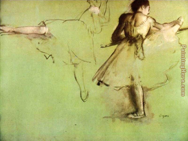 Dancers at the Barre painting - Edgar Degas Dancers at the Barre art painting